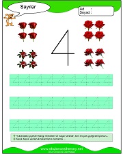 okul öncesi 1 sayısı çizgi çalışması
